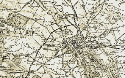 Old map of Nithside in 1901-1905