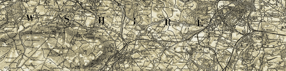 Old map of Nitshill in 1904-1905