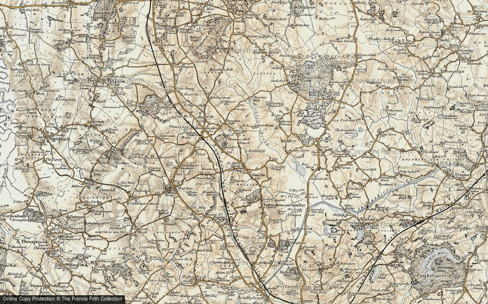 Old Map of No Mans Heath, 1902 in 1902