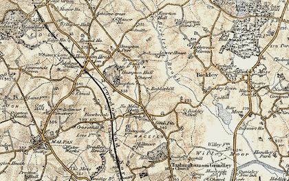 Old map of No Mans Heath in 1902