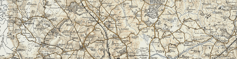 Old map of No Mans Heath in 1902