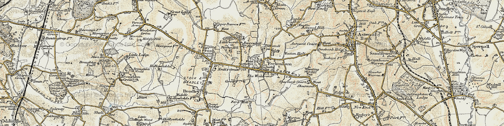 Old map of Noah's Green in 1899-1902