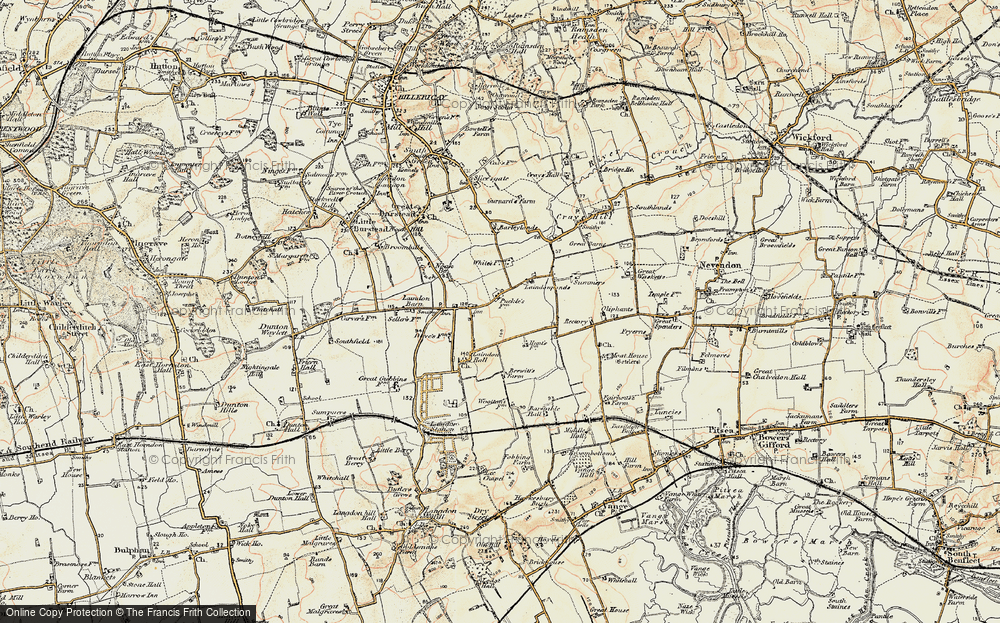 Old Map of Noak Bridge, 1898 in 1898