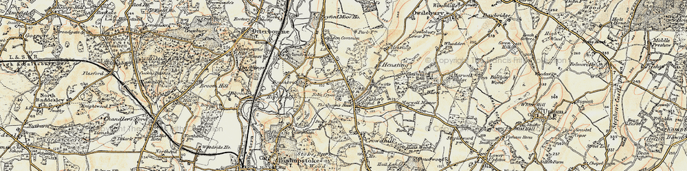 Old map of Nob's Crook in 1897-1909