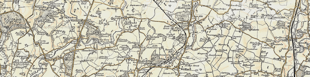 Old map of Nobland Green in 1898-1899