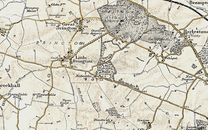 Old map of Harpole Hill Fm in 1898-1901