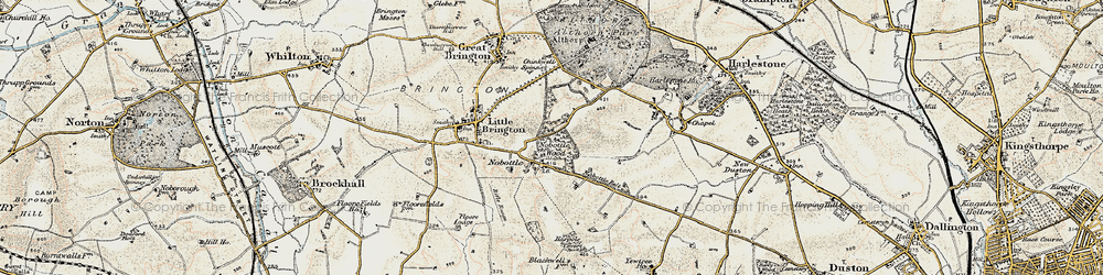 Old map of Harpole Hill Fm in 1898-1901