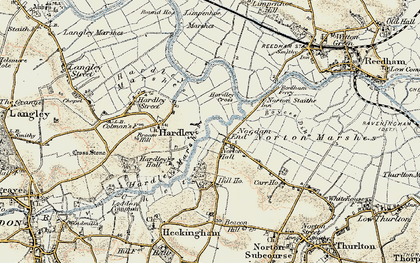 Old map of Nogdam End in 1901-1902