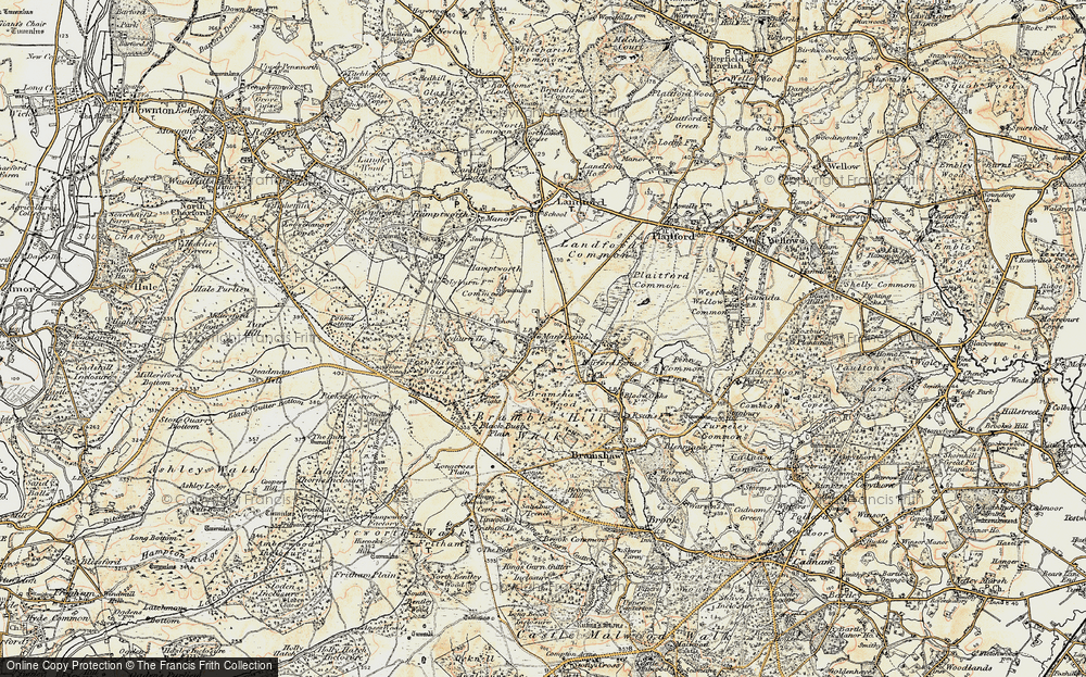 Old Map of Historic Map covering Black Bush Plain in 1897-1909