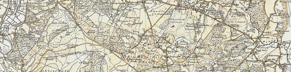 Old map of Nomansland in 1897-1909