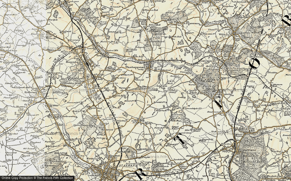 Old Map of Historic Map covering Belgic Oppidum in 1898