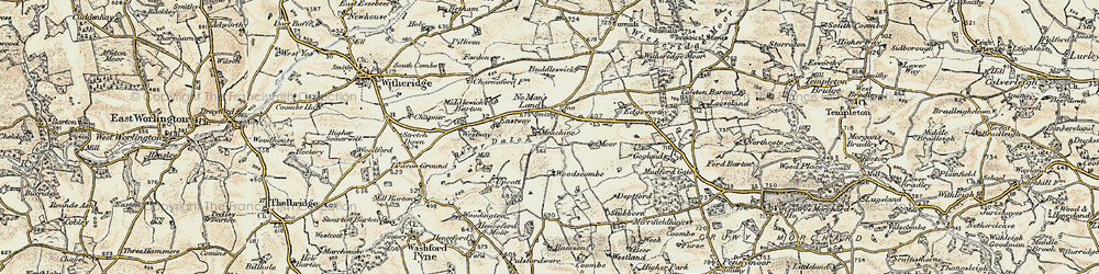 Old map of Woodscombe in 1899-1900