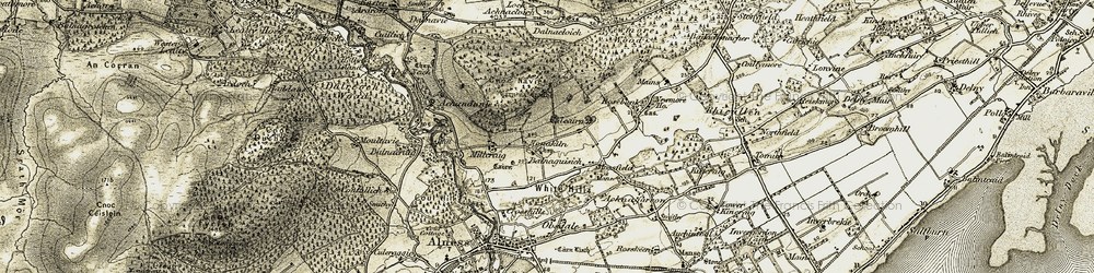 Old map of Nonikiln in 1911-1912