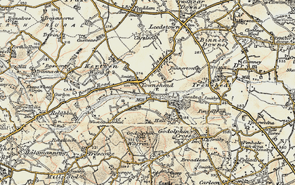 Old map of Noonvares in 1900