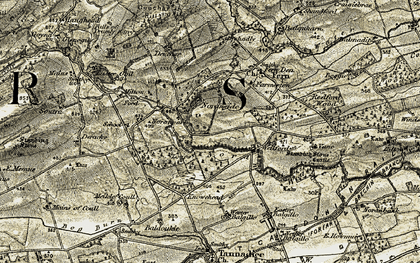 Old map of Noranside in 1907-1908