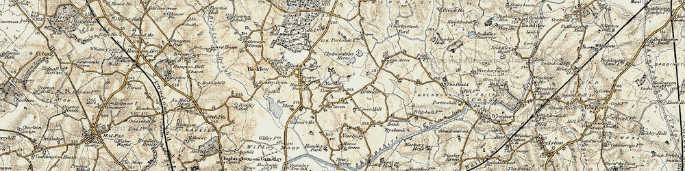 Old map of Norbury Common in 1902