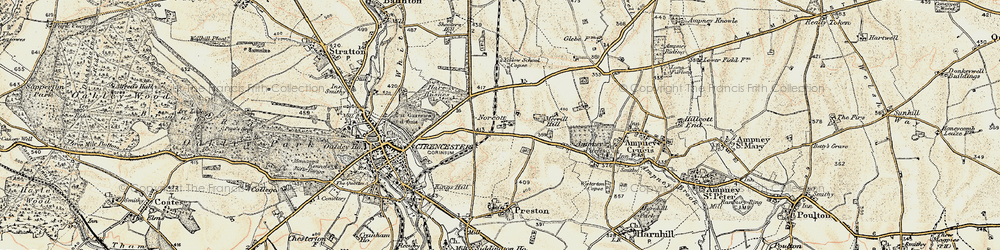 Old map of Norcote in 1898-1899