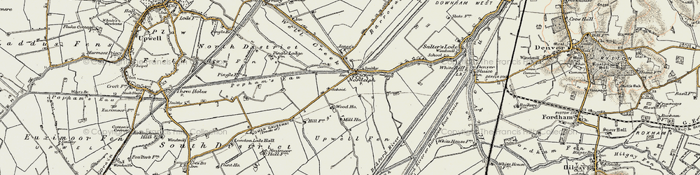 Old map of Nordelph in 1901-1902