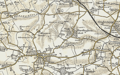 Old map of Nordelph Corner in 1901-1902