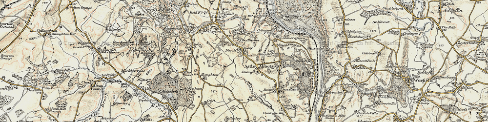 Old map of Nordley in 1902