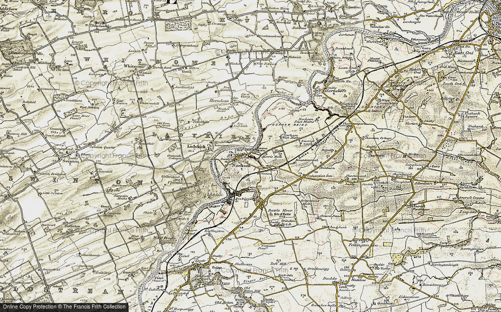 Old Map of Historic Map covering West Newbiggin in 1901-1903