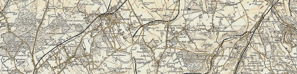 Old map of Nork in 1897-1909