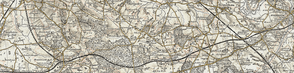 Old map of Norley in 1902-1903