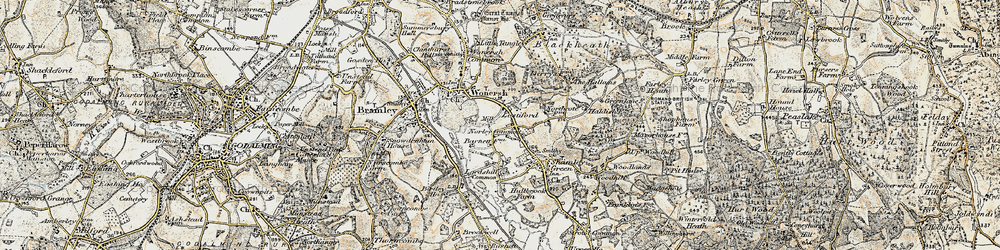 Old map of Norley Common in 1897-1909