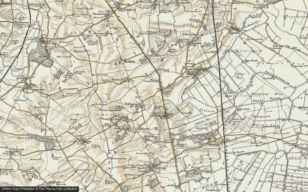 Old Map of Norman Cross, 1901 in 1901