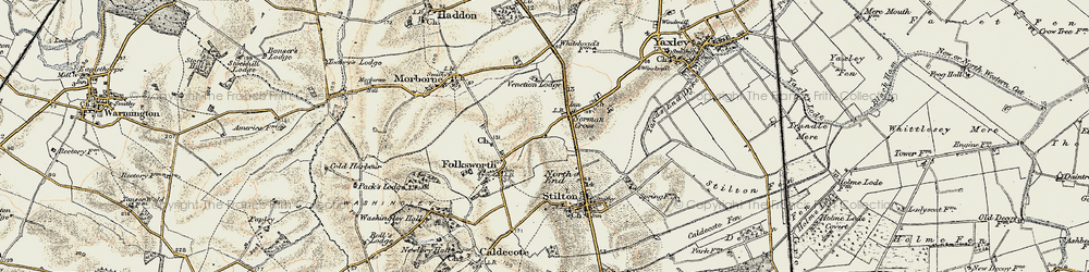 Old map of Norman Cross in 1901