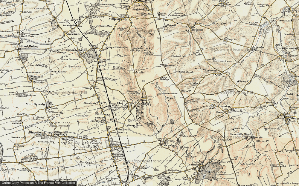 Old Map of Historic Map covering Top Buildings in 1903-1908