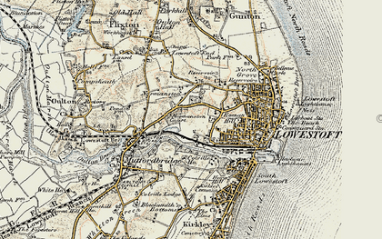 Old map of Normanston in 1901-1902