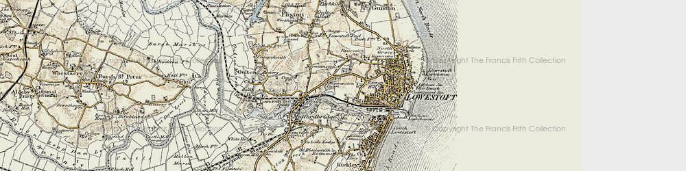 Old map of Normanston in 1901-1902