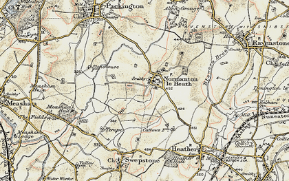 Old map of Normanton le Heath in 1902-1903