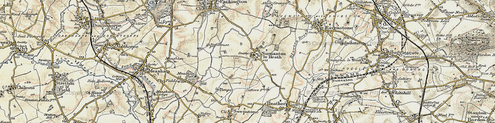 Old map of Normanton le Heath in 1902-1903