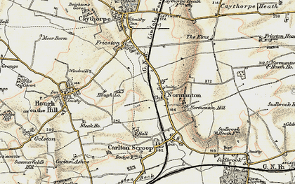 Old map of Normanton-on-Cliffe in 1902-1903