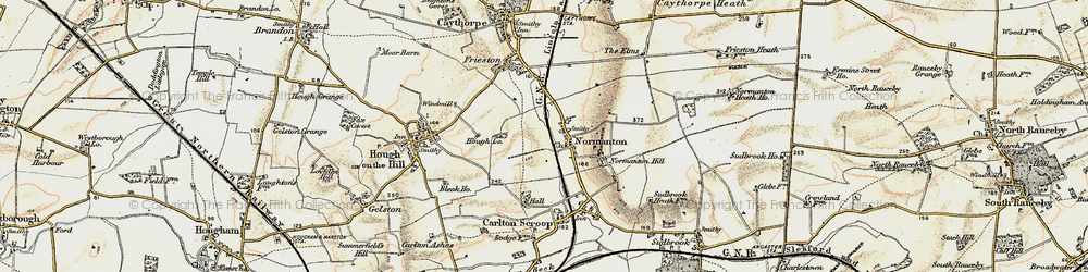 Old map of Normanton-on-Cliffe in 1902-1903