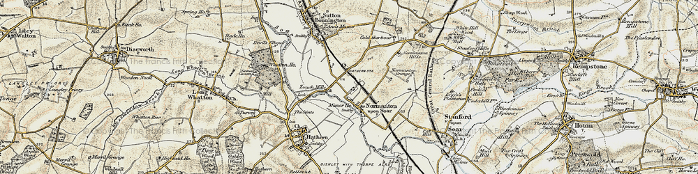 Old map of Normanton on Soar in 1902-1903