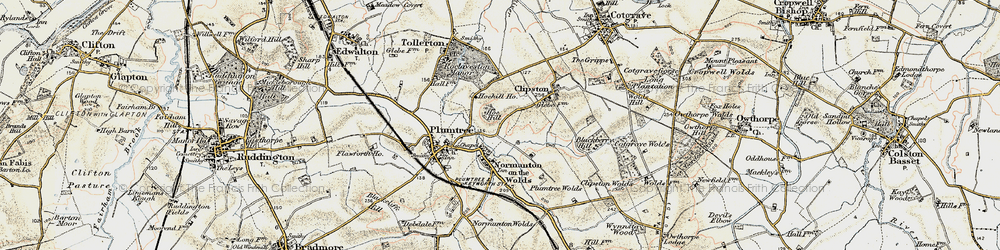 Old map of Normanton-on-the-Wolds in 1902-1903