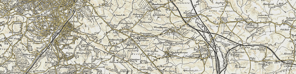 Old map of Normanton Spring in 1902-1903
