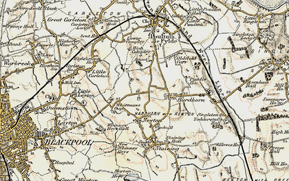 Old map of Normoss in 1903-1904