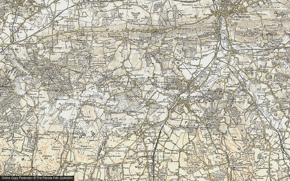 Old Map of Historic Map covering River Wey in 1897-1909