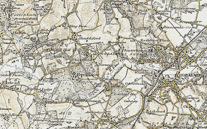 Old map of Norney in 1897-1909