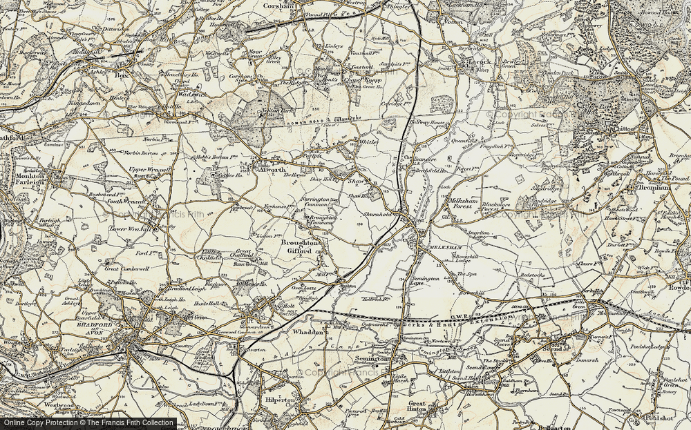 Old Map of Norrington Common, 1898-1899 in 1898-1899
