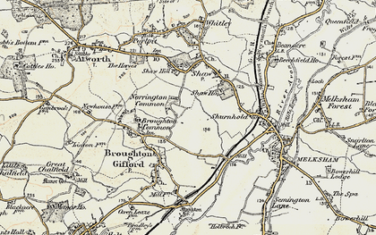 Old map of Norrington Common in 1898-1899