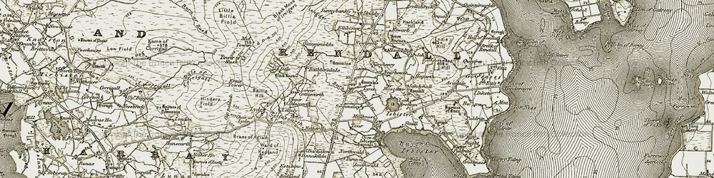 Old map of Blubbersdale in 1911-1912