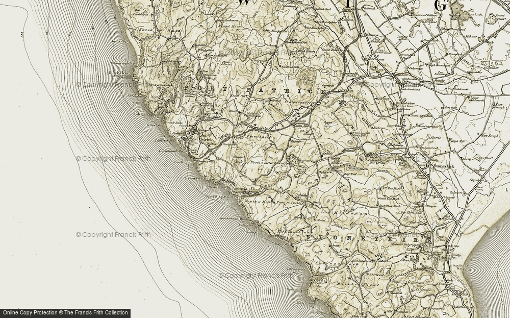 Old Map of Historic Map covering Morroch Bay in 1905