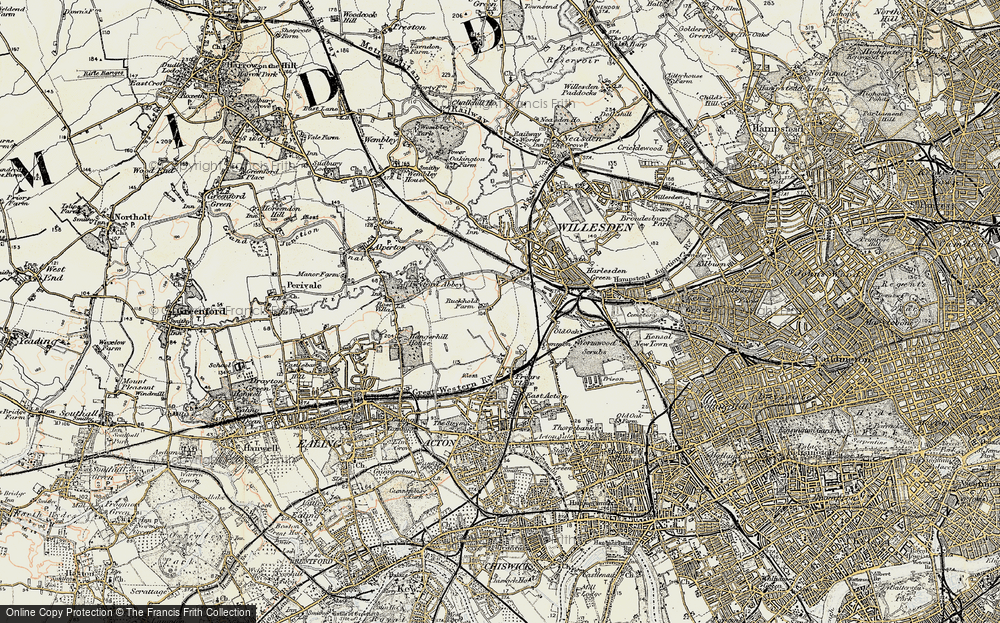 Old Map of North Acton, 1897-1909 in 1897-1909