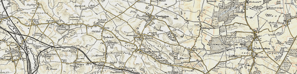 Old map of North Anston in 1902-1903