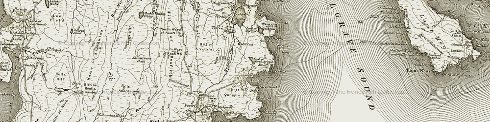 Old map of North Aywick in 1912